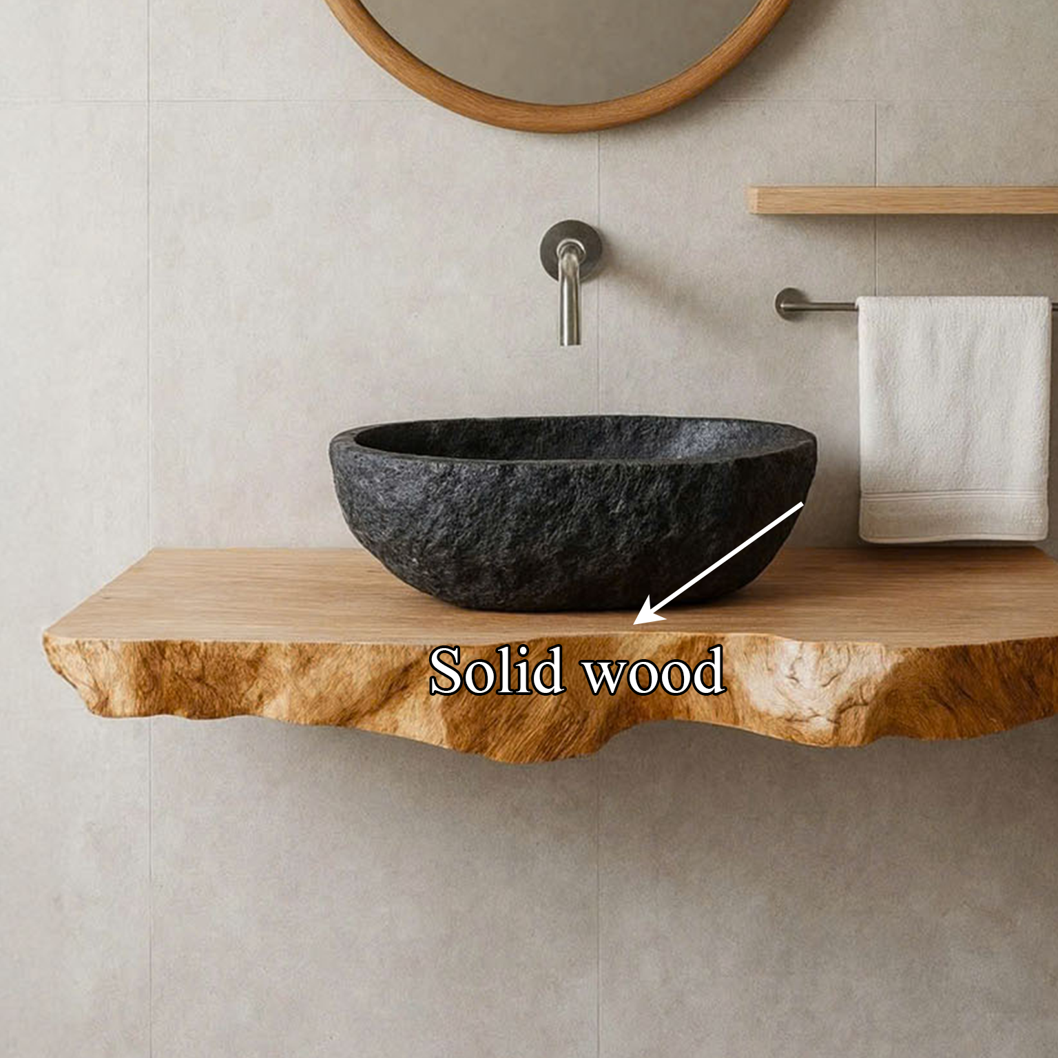 Midcentury Floating Shelf Basin Stand Bathroom SINLSABRV092