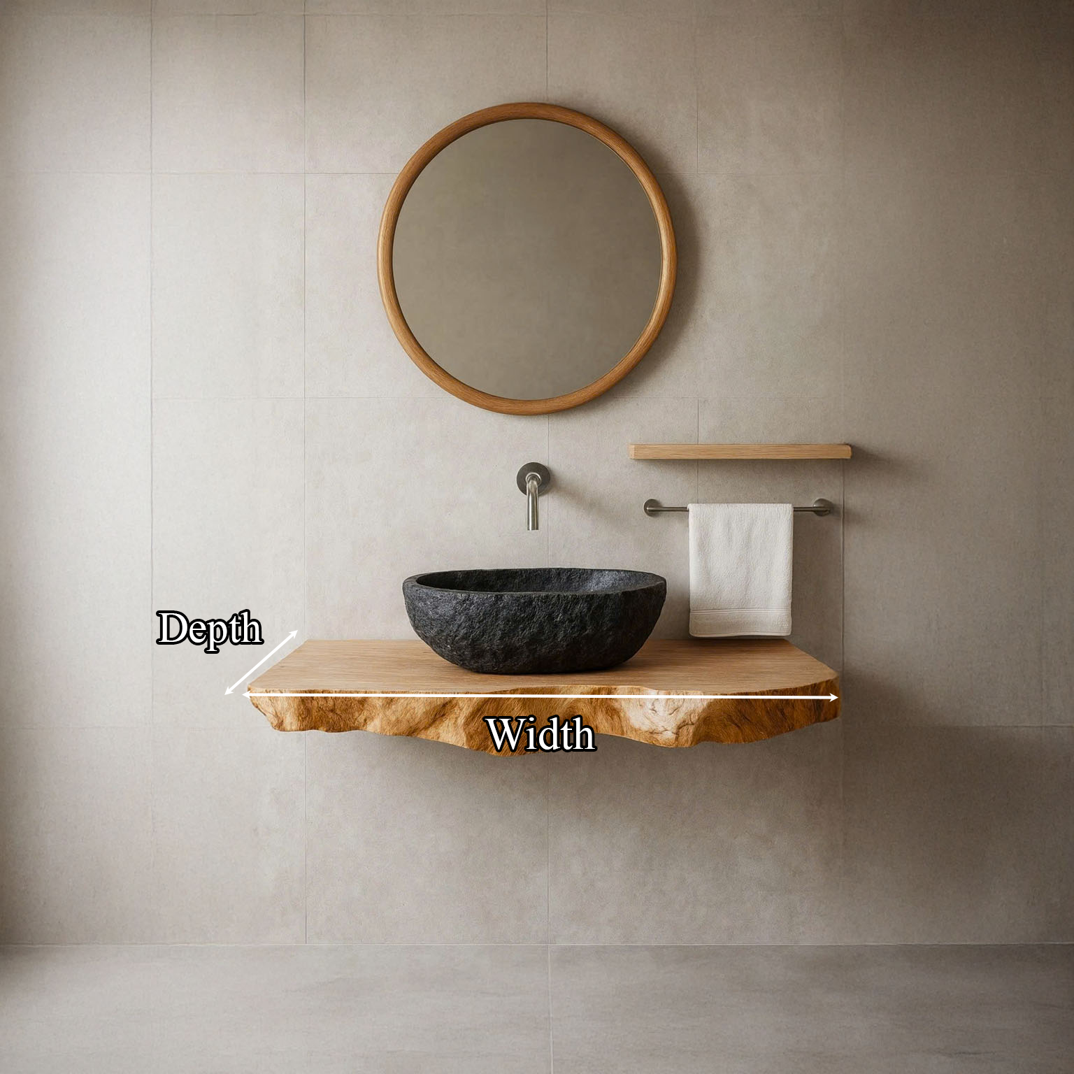 Midcentury Floating Shelf Basin Stand Bathroom SINLSABRV092