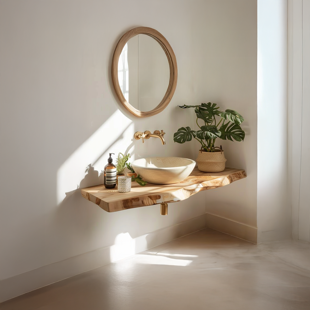 Midcentury Floating Shelf Bathroom SINLSABRV090
