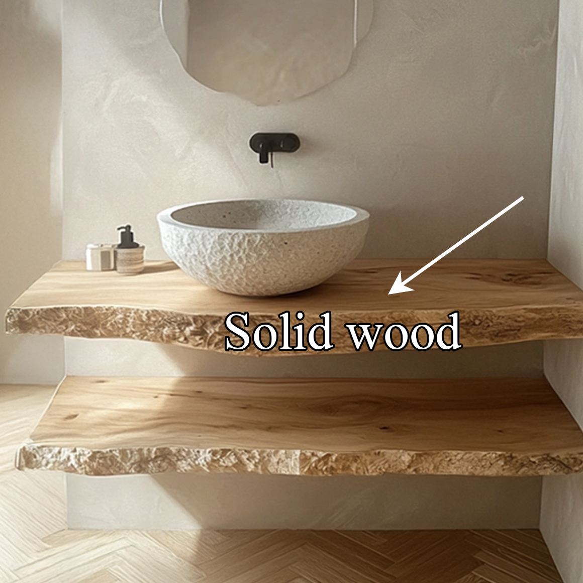 Midcentury Floating Shelf Double Vanity Bathroom SINLSABRV177