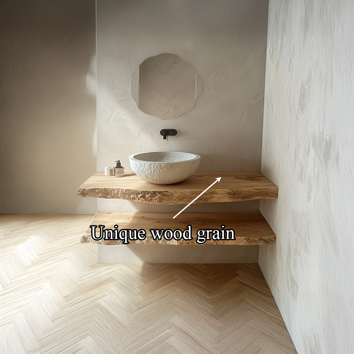 Midcentury Floating Shelf Double Vanity Bathroom SINLSABRV177