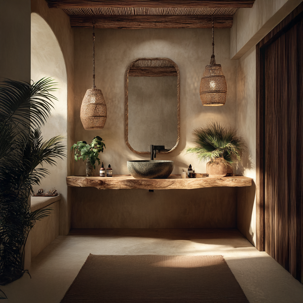 Midcentury Floating Shelf Vanity Bathroom SINLSABRV089