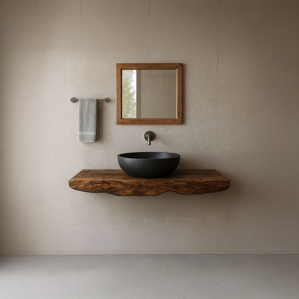 Midcentury Floating Shelf Washstand Bathroom SINLSABRV091