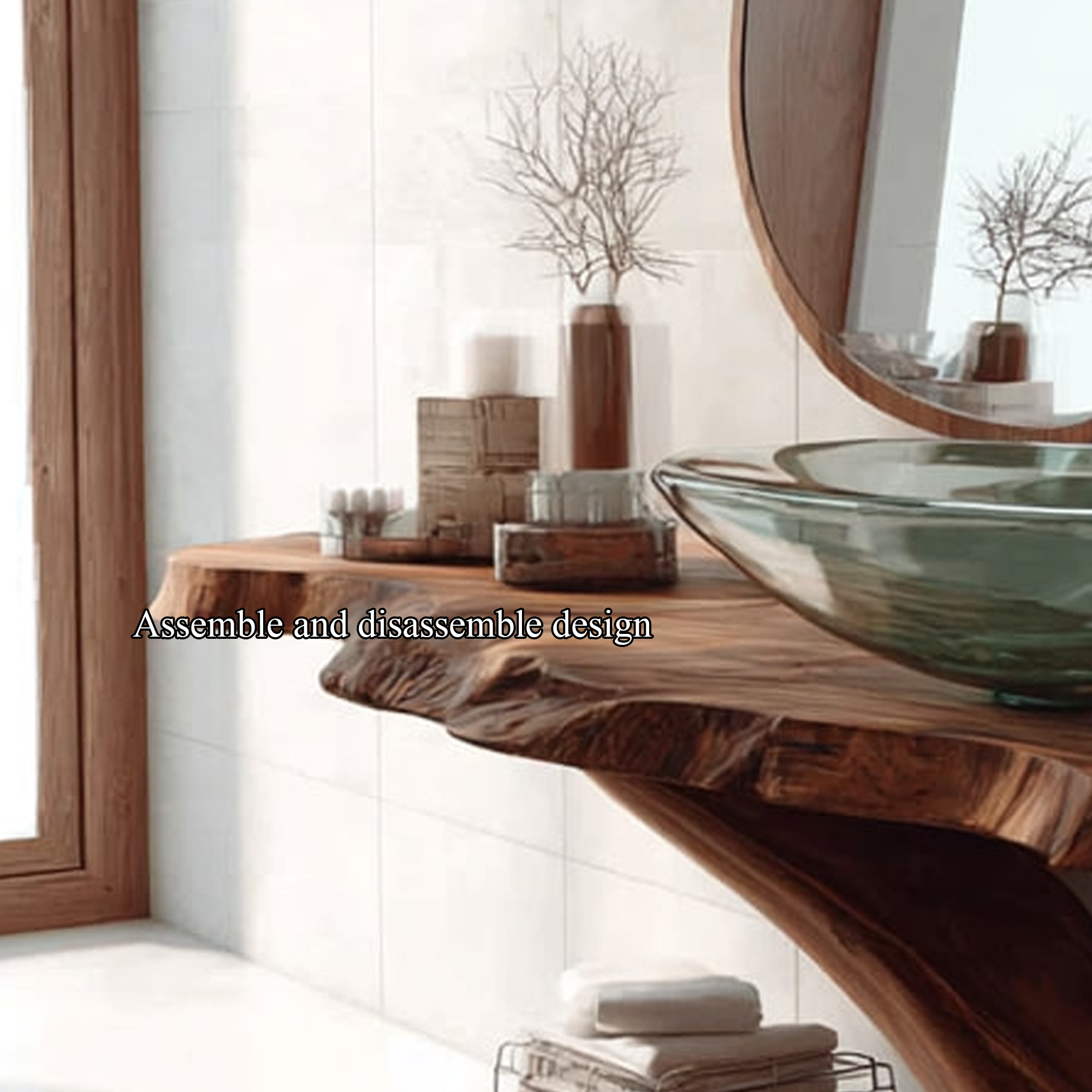 Midcentury Minimalist Pedestal Vanity Bathroom SINLKIBRV129