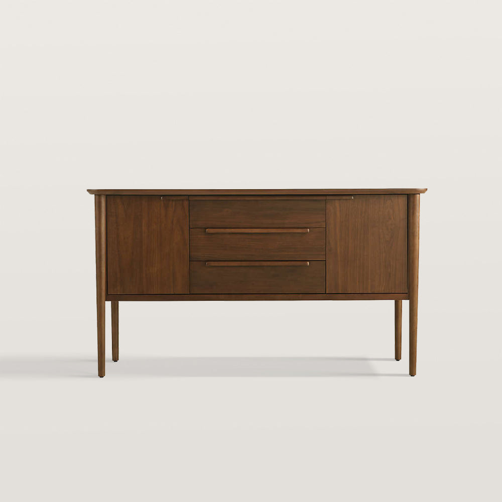 Midcentury Sideboard Buffet with Inlaid Handle