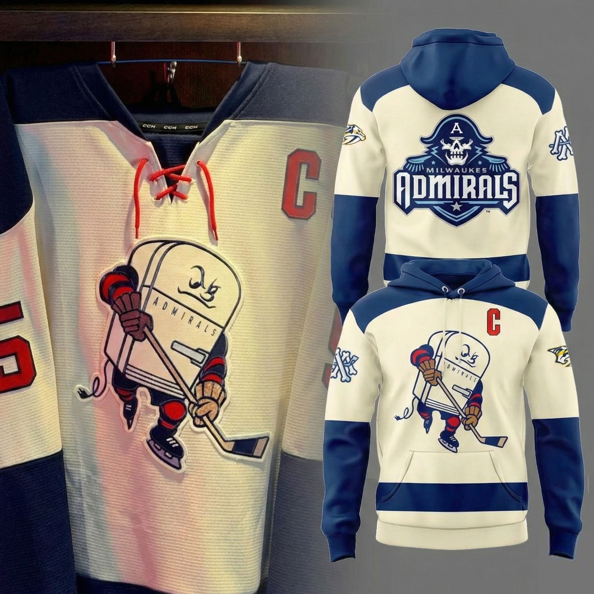 Milwaukee Admirals Merch 2025  The Fridge Hoodie Milwaukee Admirals Hockey Apparel Fans Gifts