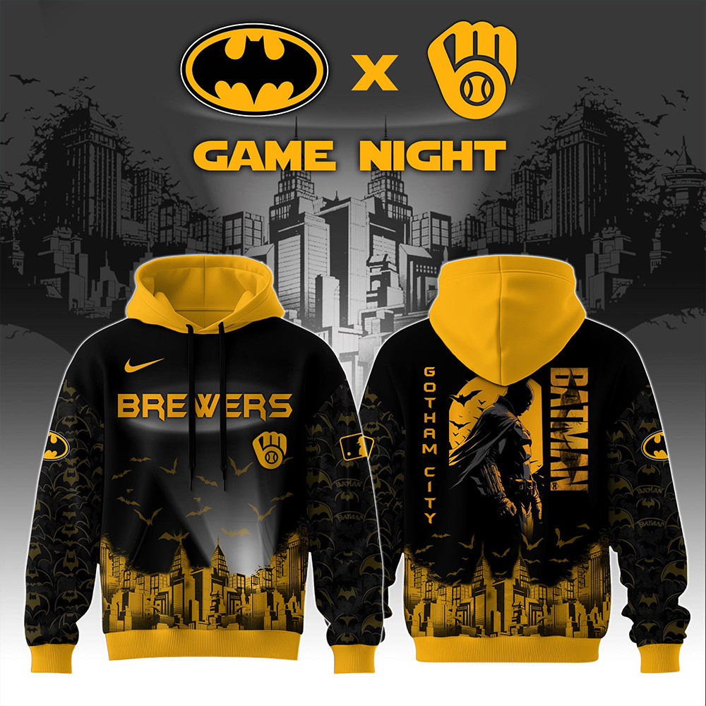 Milwaukee Brewers x DC Batman Game Night Hoodie Unique Gifts For Baseball Fans