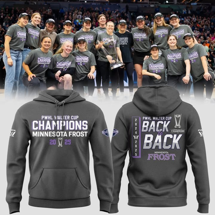 Minnesota Frost 2025 PWHL Walter Cup Champions Hoodie Fan Merch Apparel Gift Ideas
