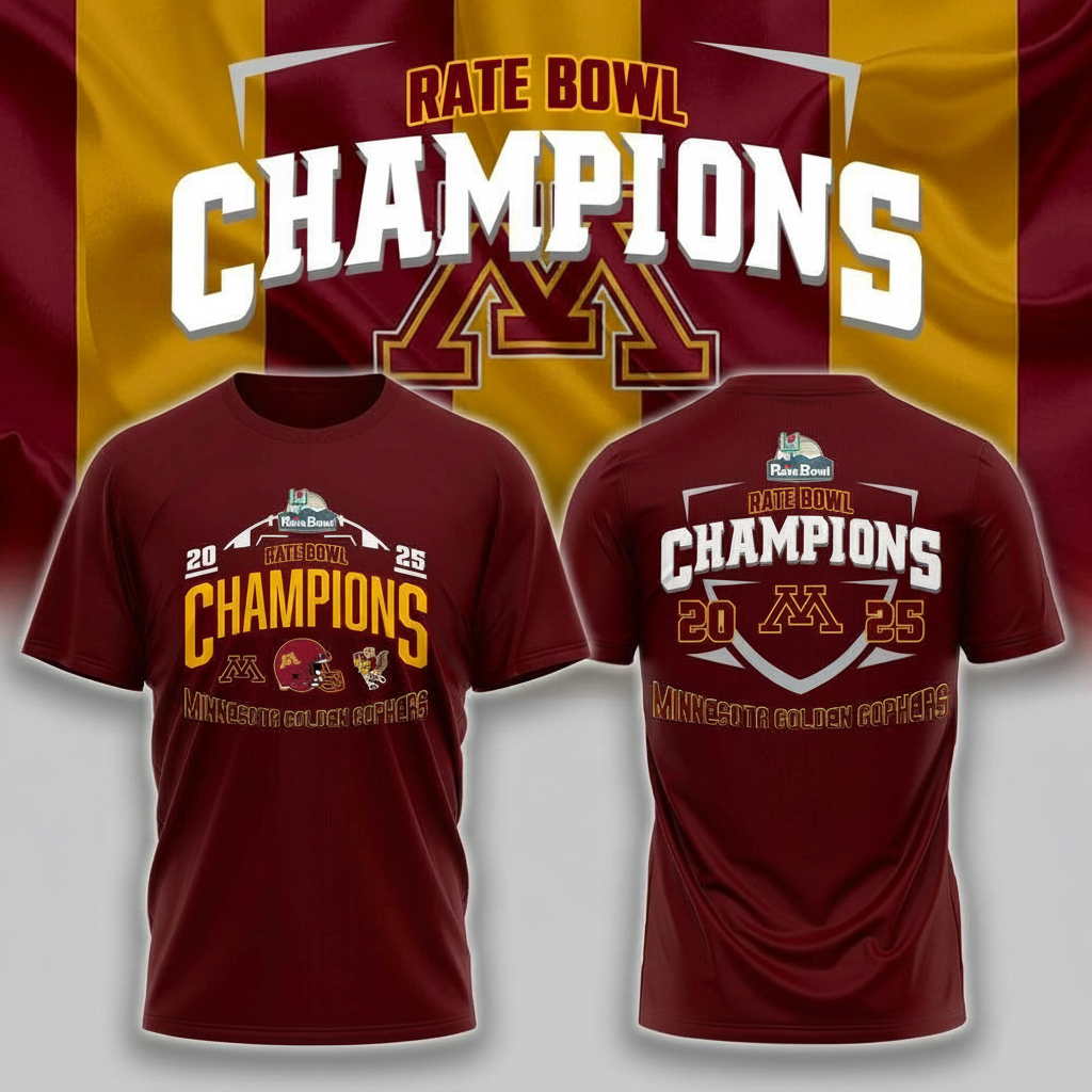 Minnesota Golden Gophers Rate Bowl Champions 2025 T-Shirt Gophers Merch Best Football Fans Gifts