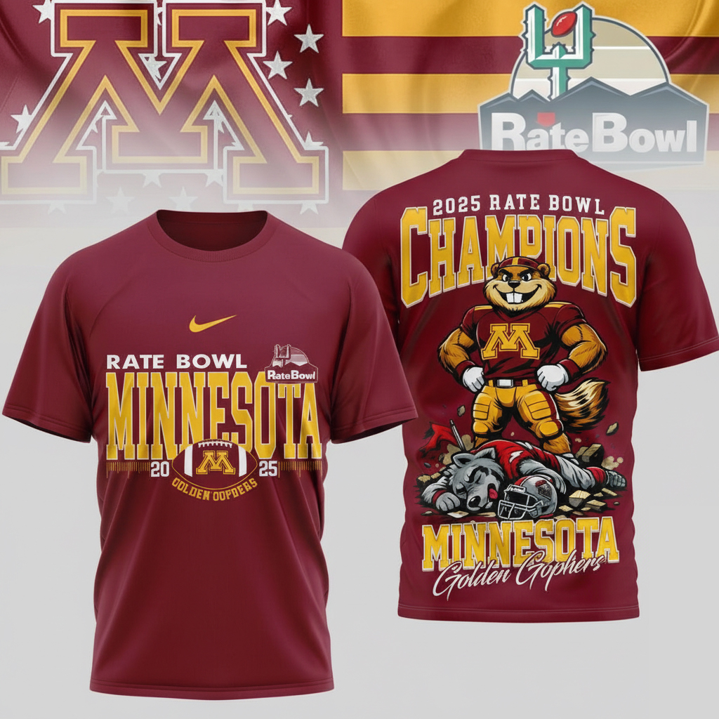 Minnesota Golden Gophers Rate Bowl Champions T-Shirt Gophers Merch Best Gift For College Football Fans