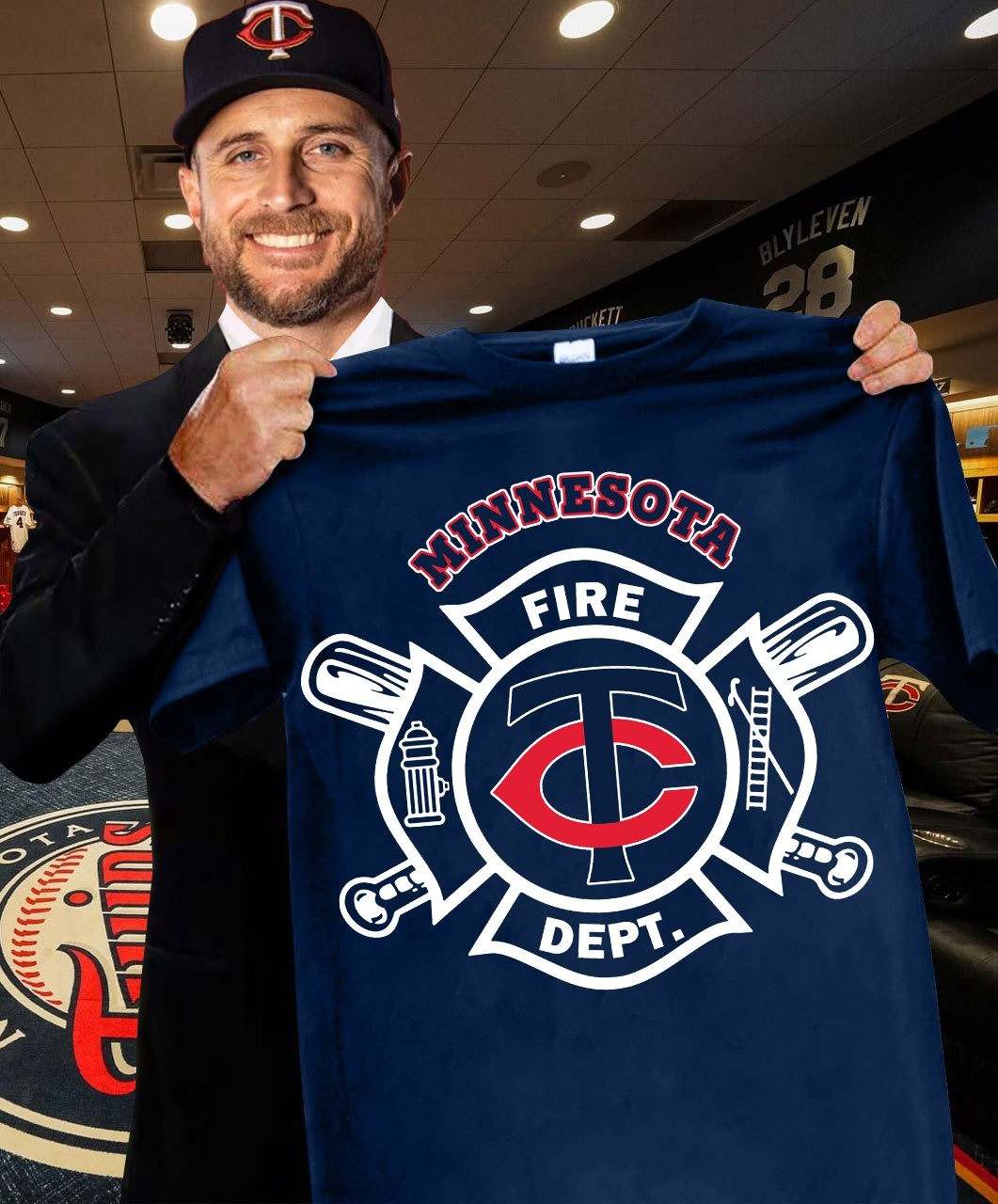 Minnesota Twins Firefighter Dept T-Shirt Honor Firefighters Night Baseball Fan Gifts For Him