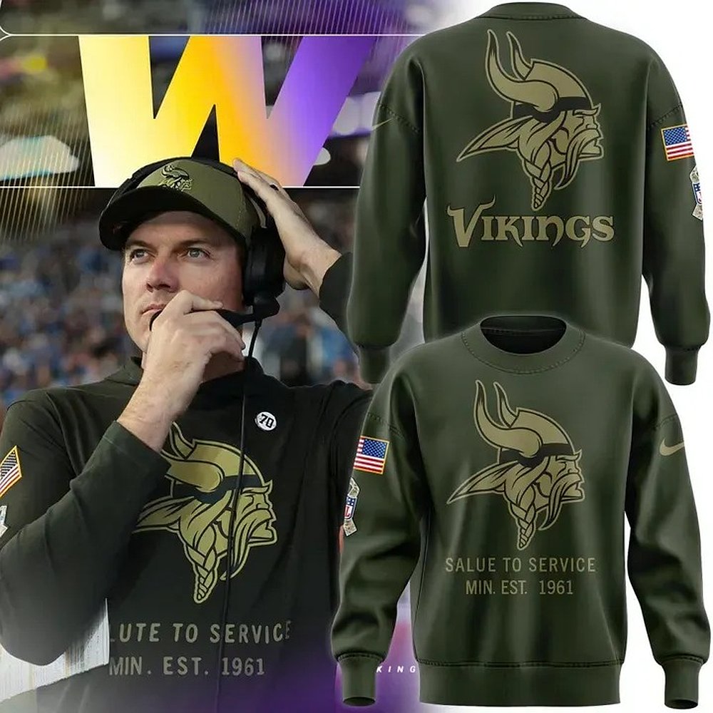 Minnesota Vikings Salute To Service 2025 Sweatshirt NFL Football Military Appreciation Best Gift For Vikings Fans