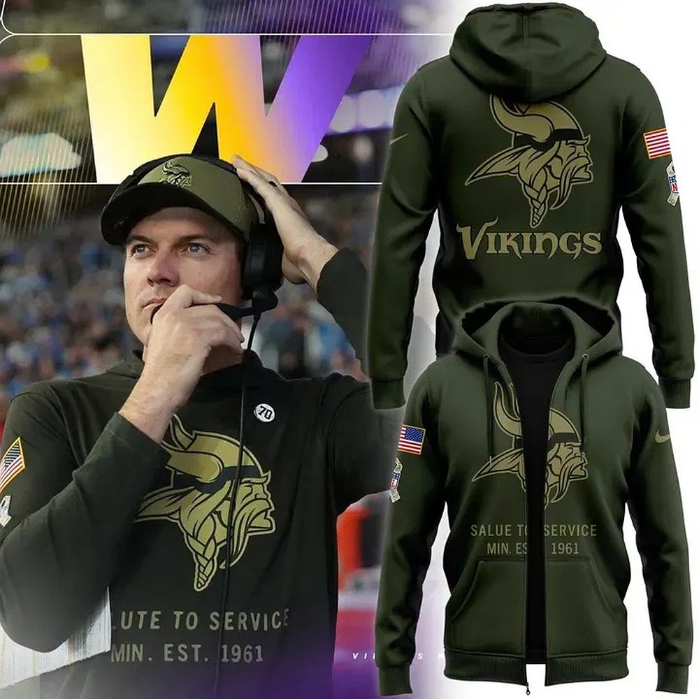 Minnesota Vikings Salute To Service 2025 Zip Hoodie NFL Football Military Appreciation Best Gift For Fans