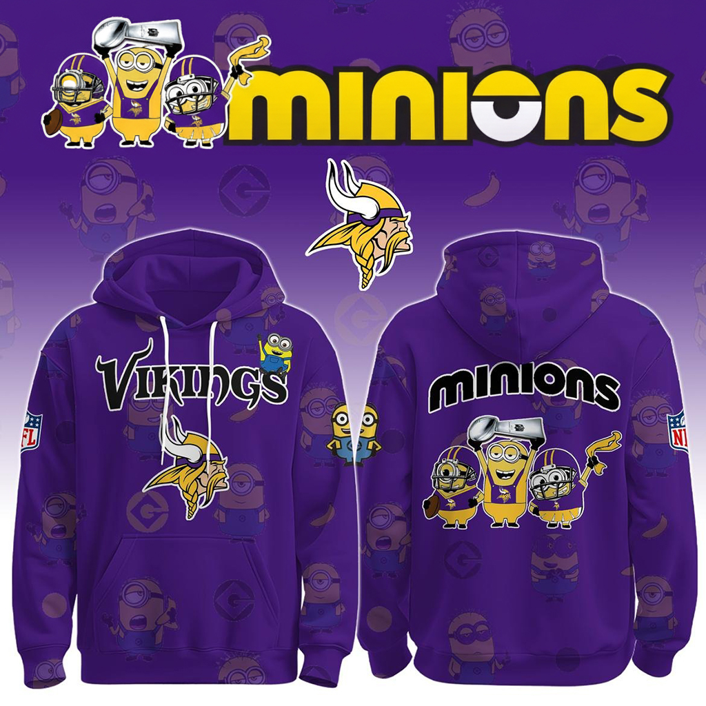 Minnesota Vikings x Minions Holiday Game Hoodie Vikings Merchandise Unique Gift For NFL Fans
