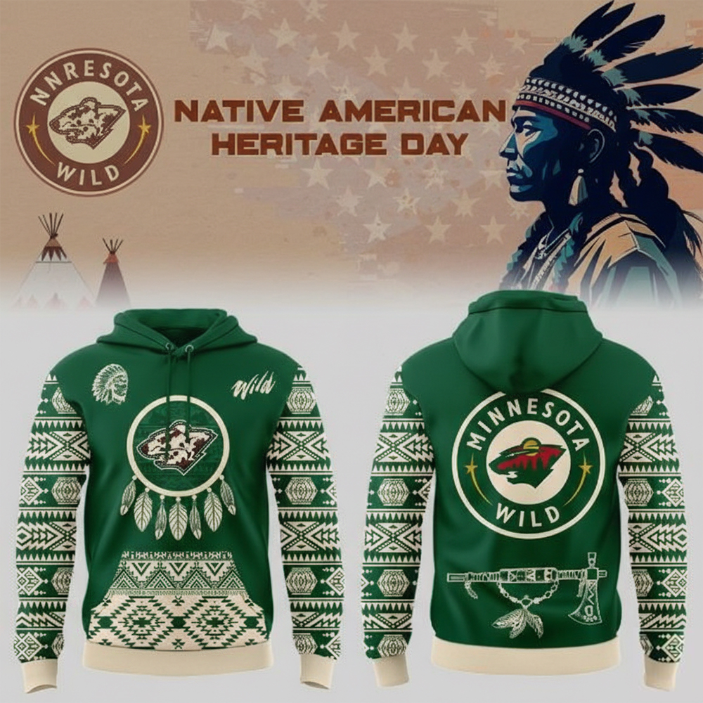 Minnesota Wild Merch Native American Heritage Day Hoodie Minnesota Wild Apparel NHL Fans Gifts