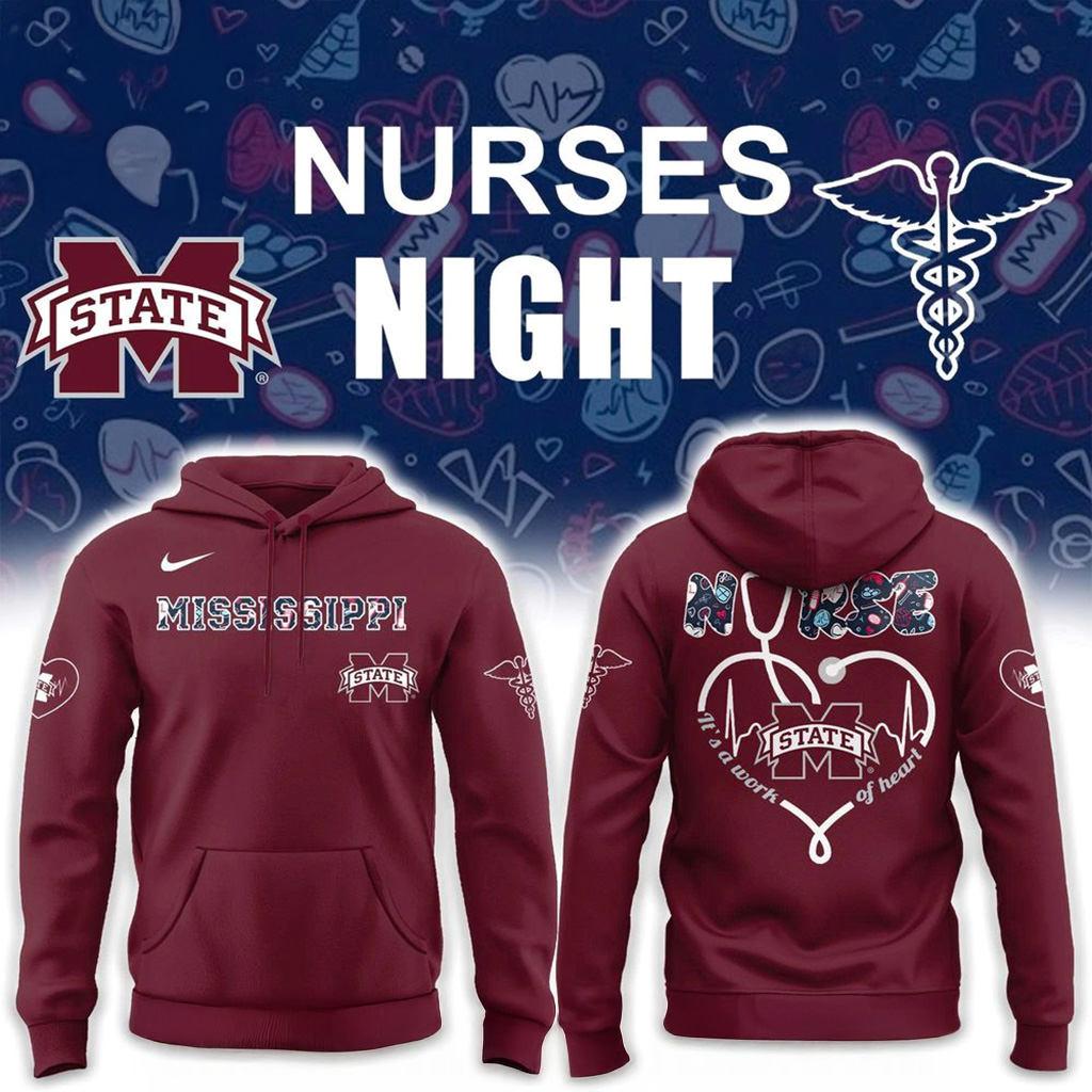 Mississippi State Bulldogs Nurses Night Hoodie Bulldogs Merch Christmas Ideas For Boyfriend