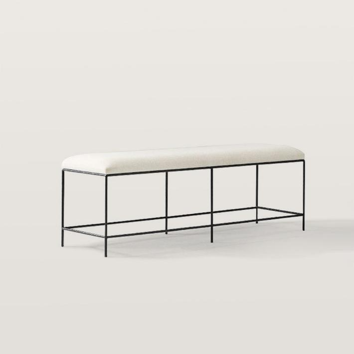 Modern Bedroom Iron Frame Bench with Sponge Filling