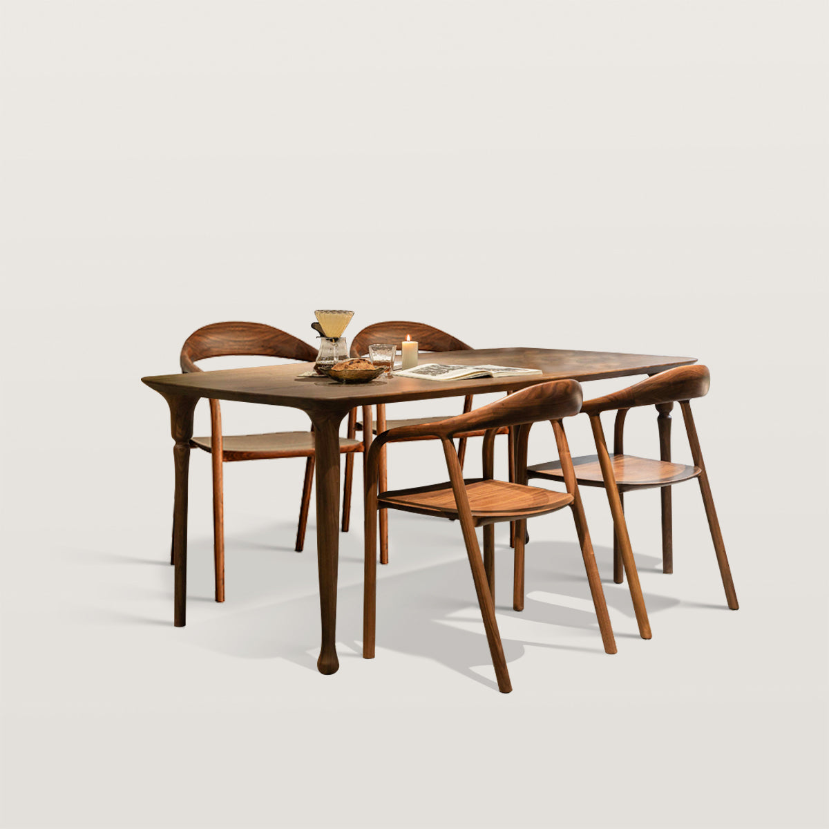 Modern Dining Table and Chair Set Rectangular Household Use
