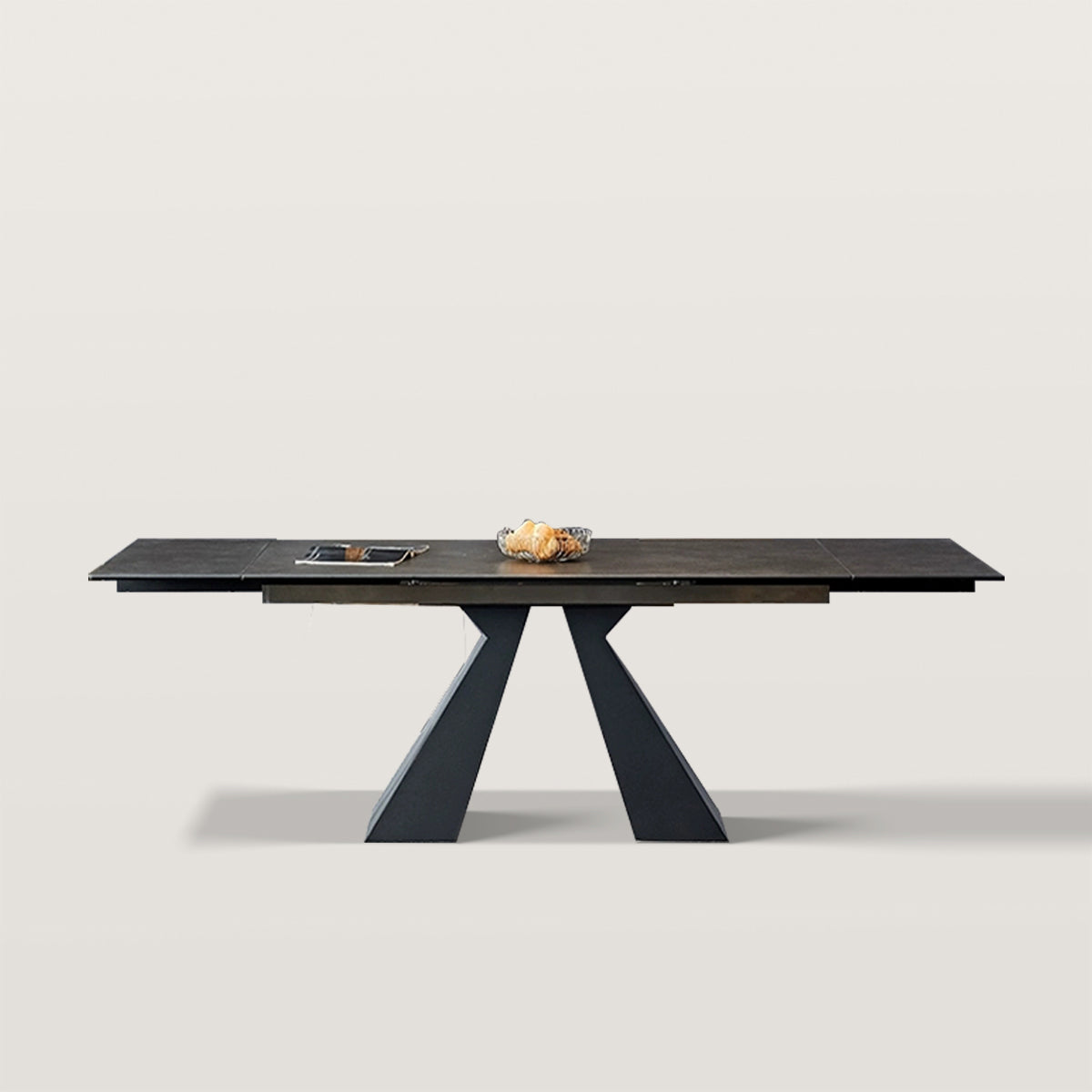Modern Extendable Rock Slab Dining Table for 6-8 People