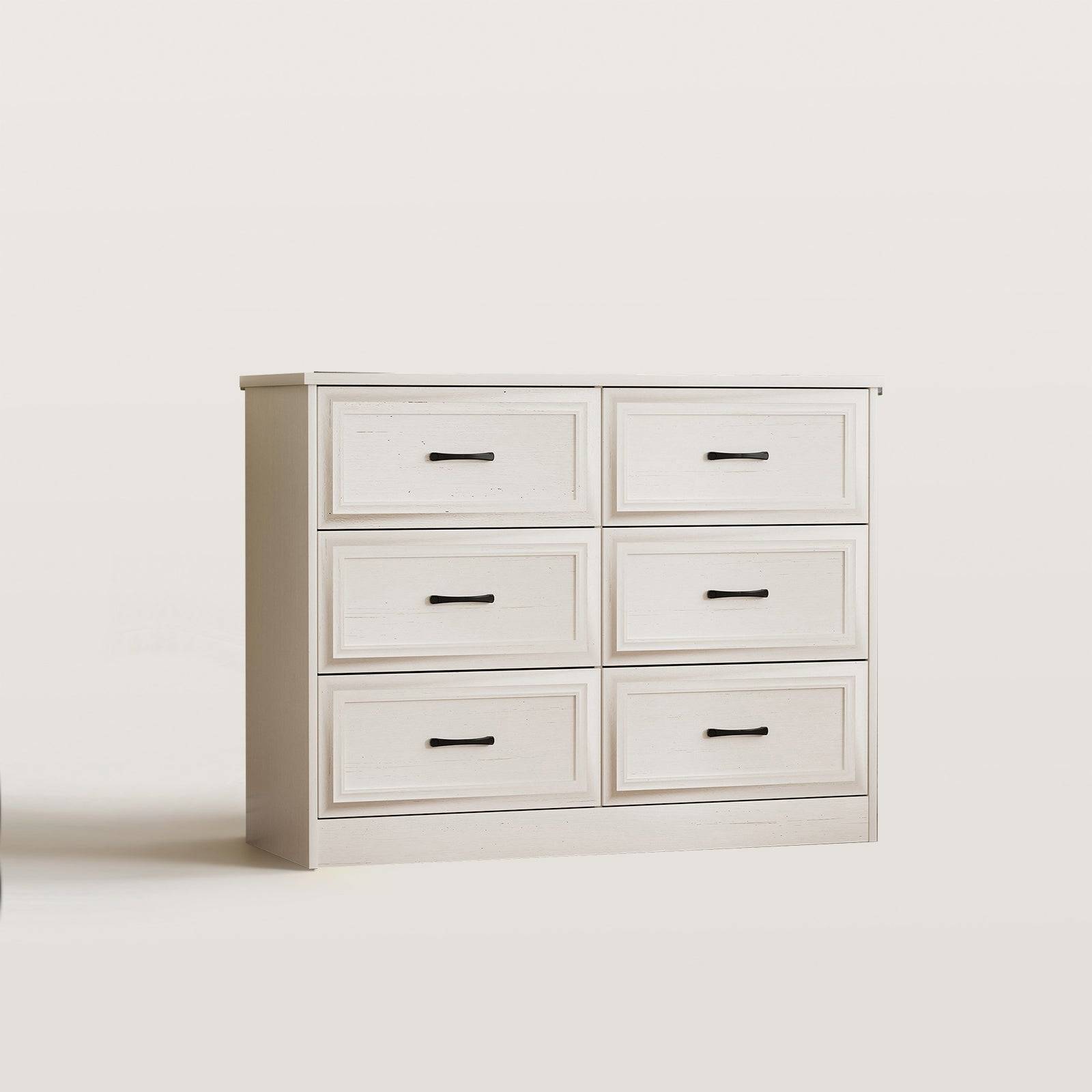 Modern Farmhouse 6-Drawer Dresser with Charging Station