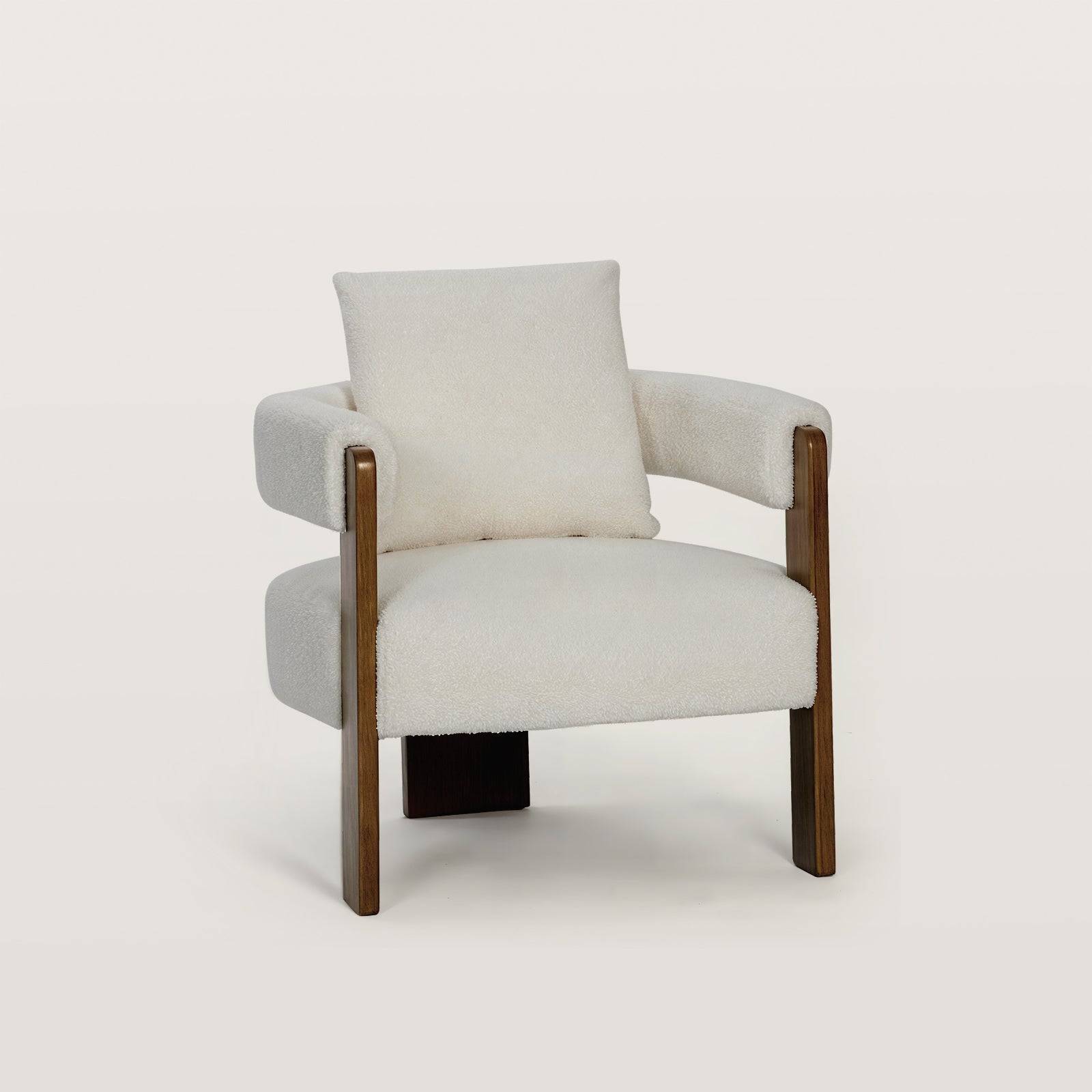 Modern Lounge Chair Cushion Set Lamb Wool Accent Chair