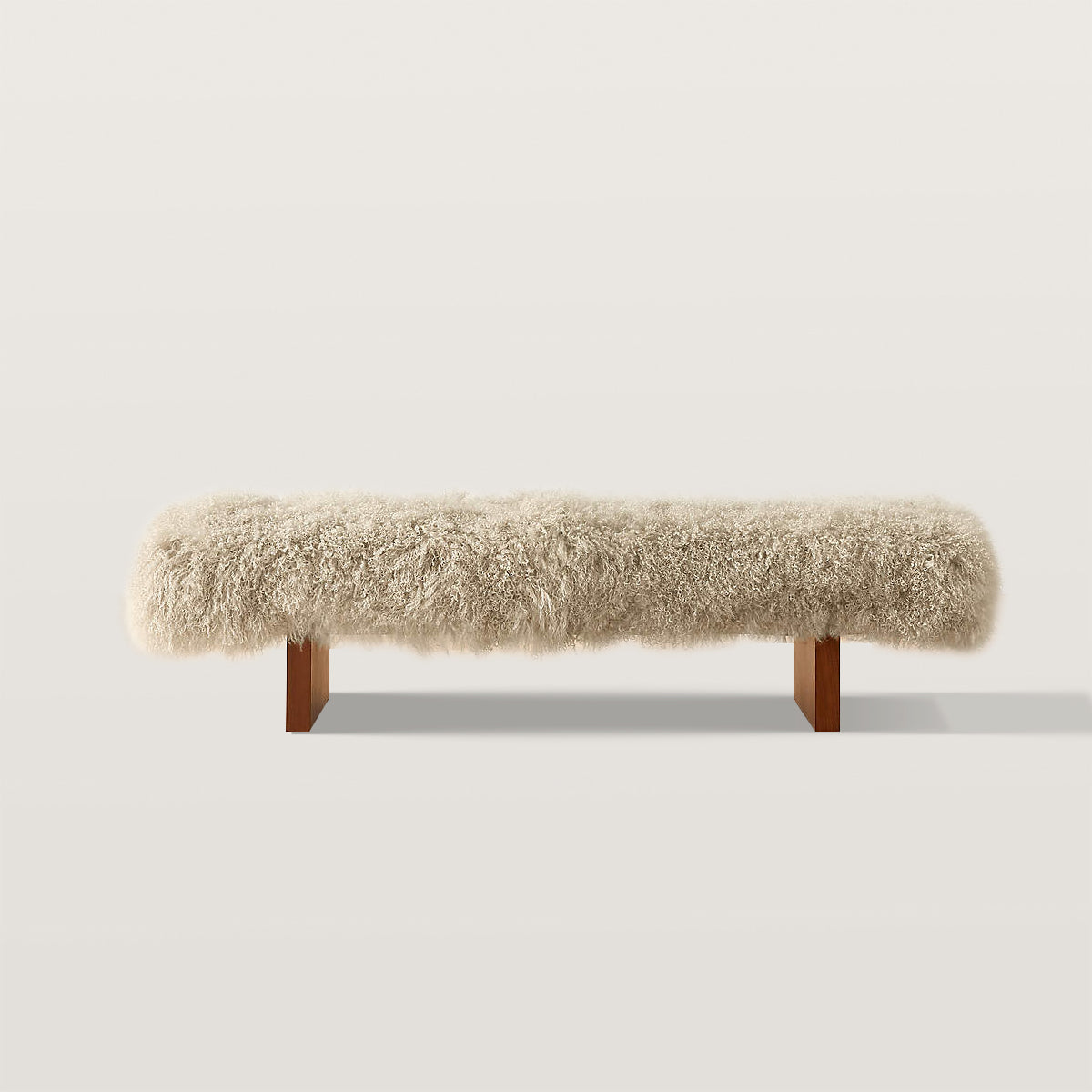 Modern Luxury Sheepskin Covered Bench