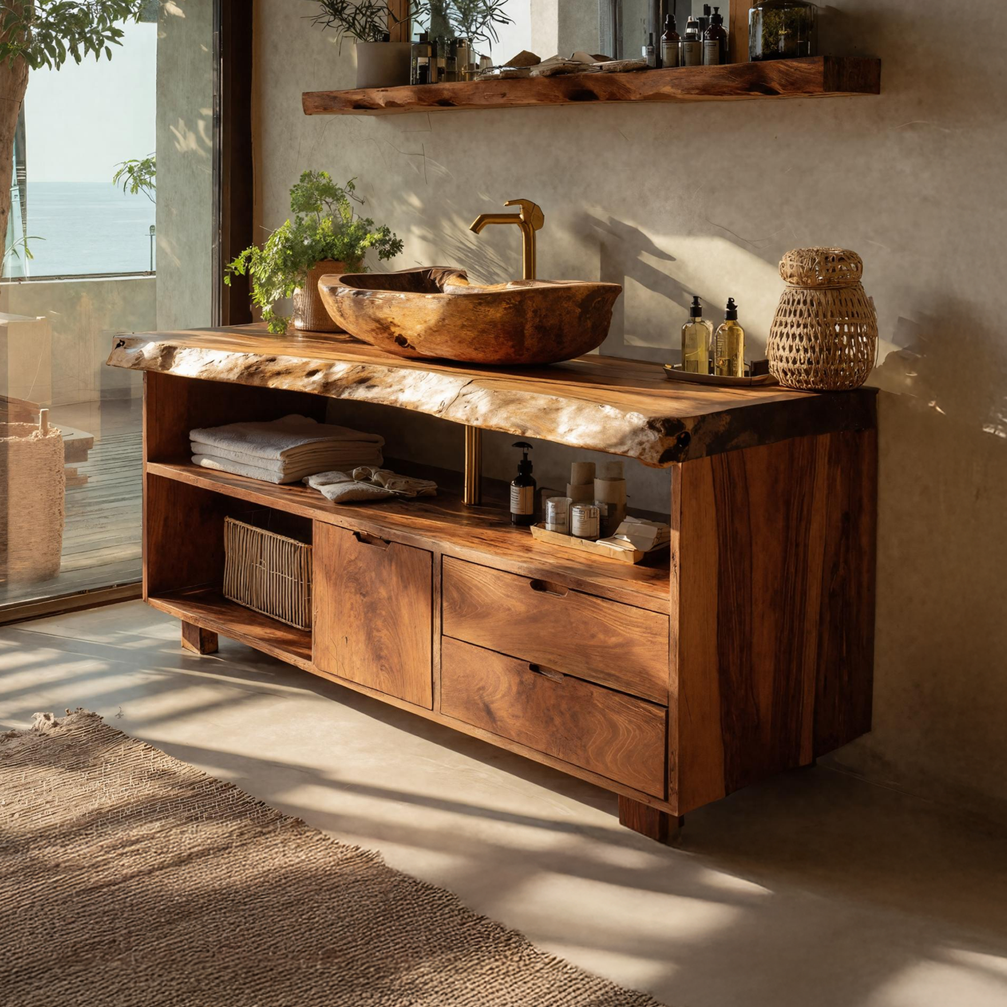 Modern Mid Century Vanity For Bathroom Makeover SILDTTRBRV030