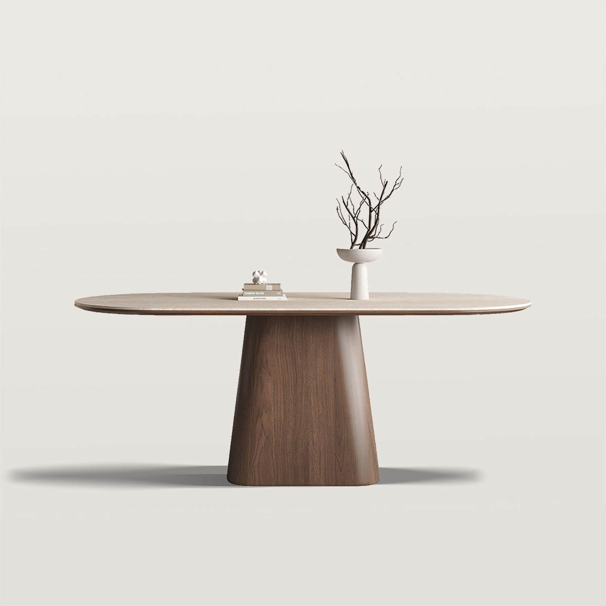 Modern Pedestal Table Sintered Stone Dining Table Set