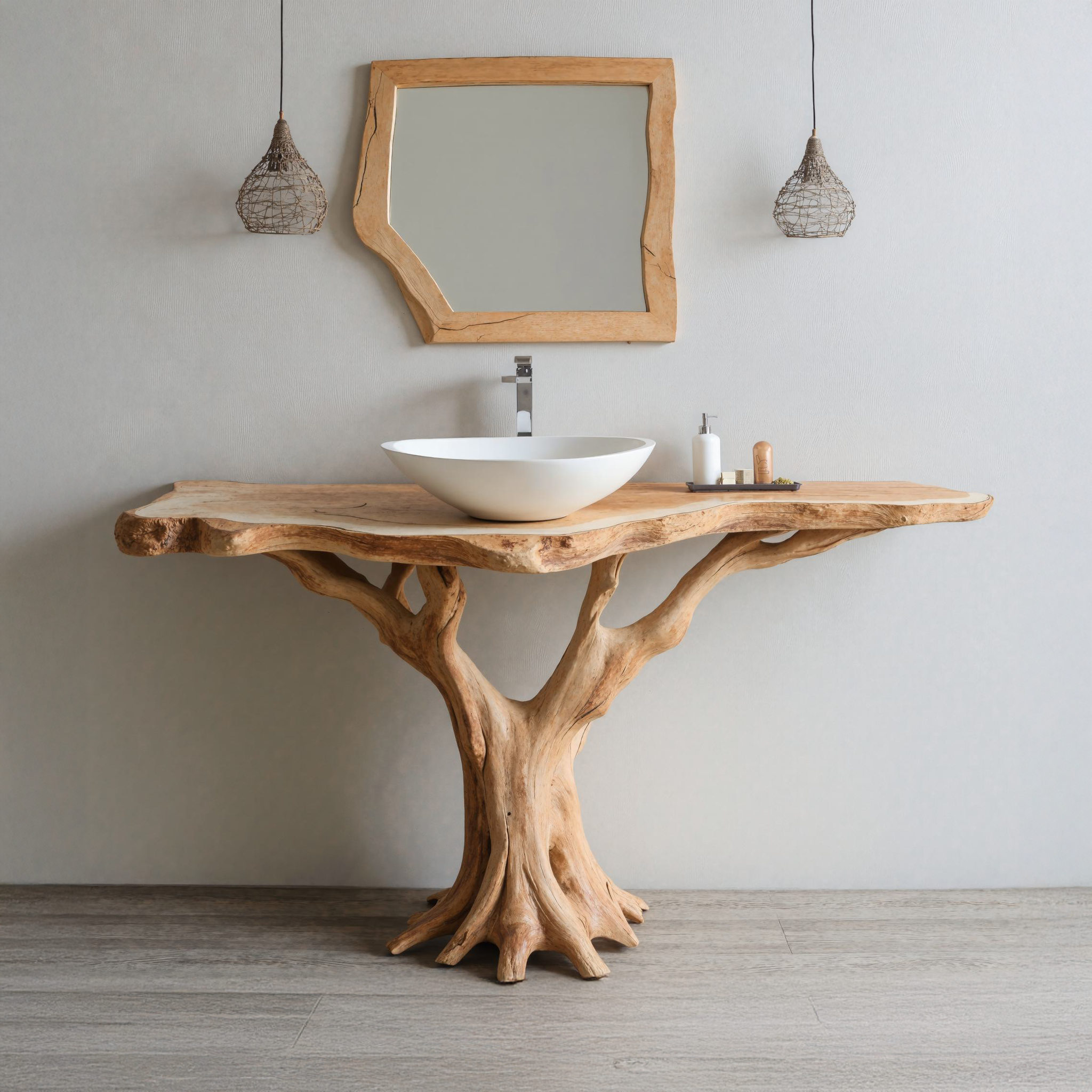 Modern Rustic Bathroom Vanity With Solid Wood Construction SILDTBRV107