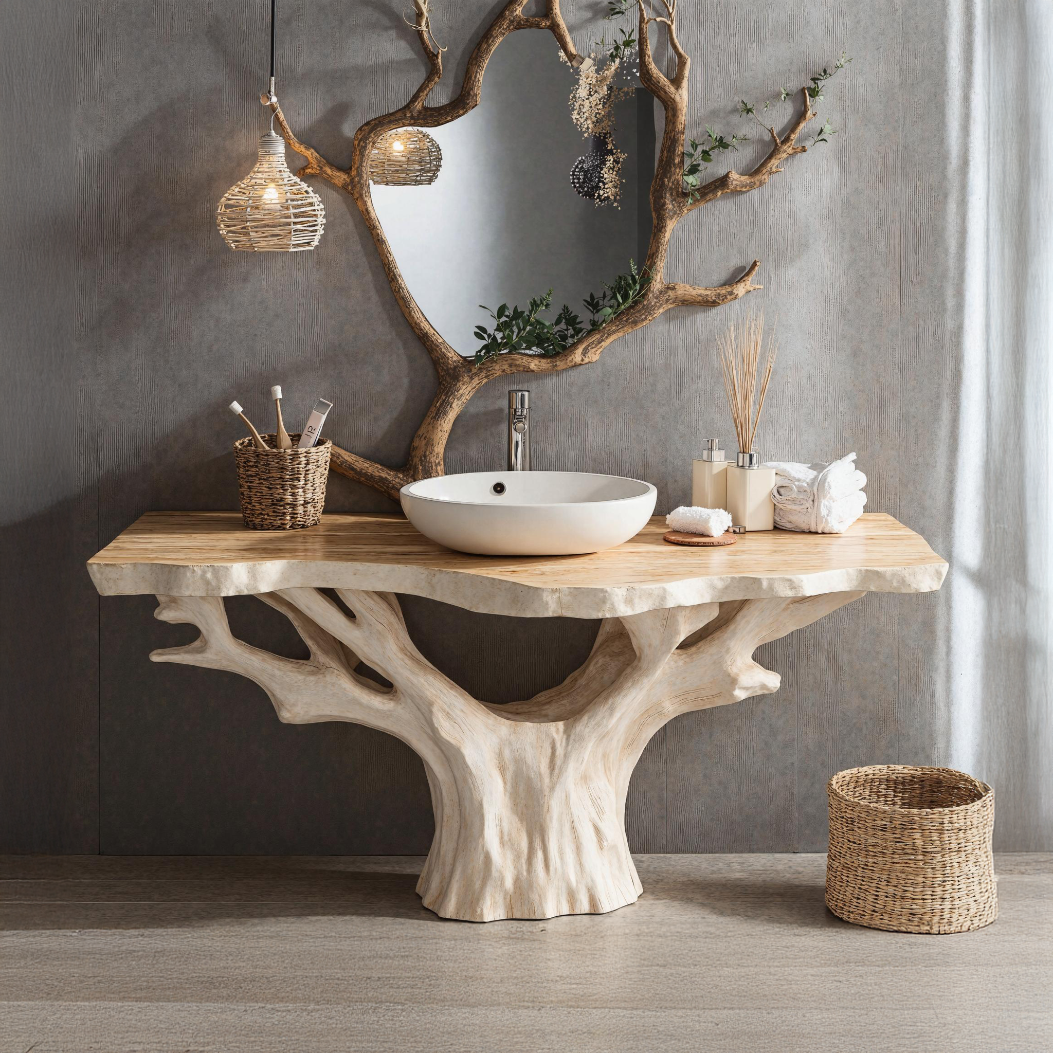 Modern Rustic Solid Wood Bathroom Vanity for Cozy Bathroom Spaces SILDTBRV142