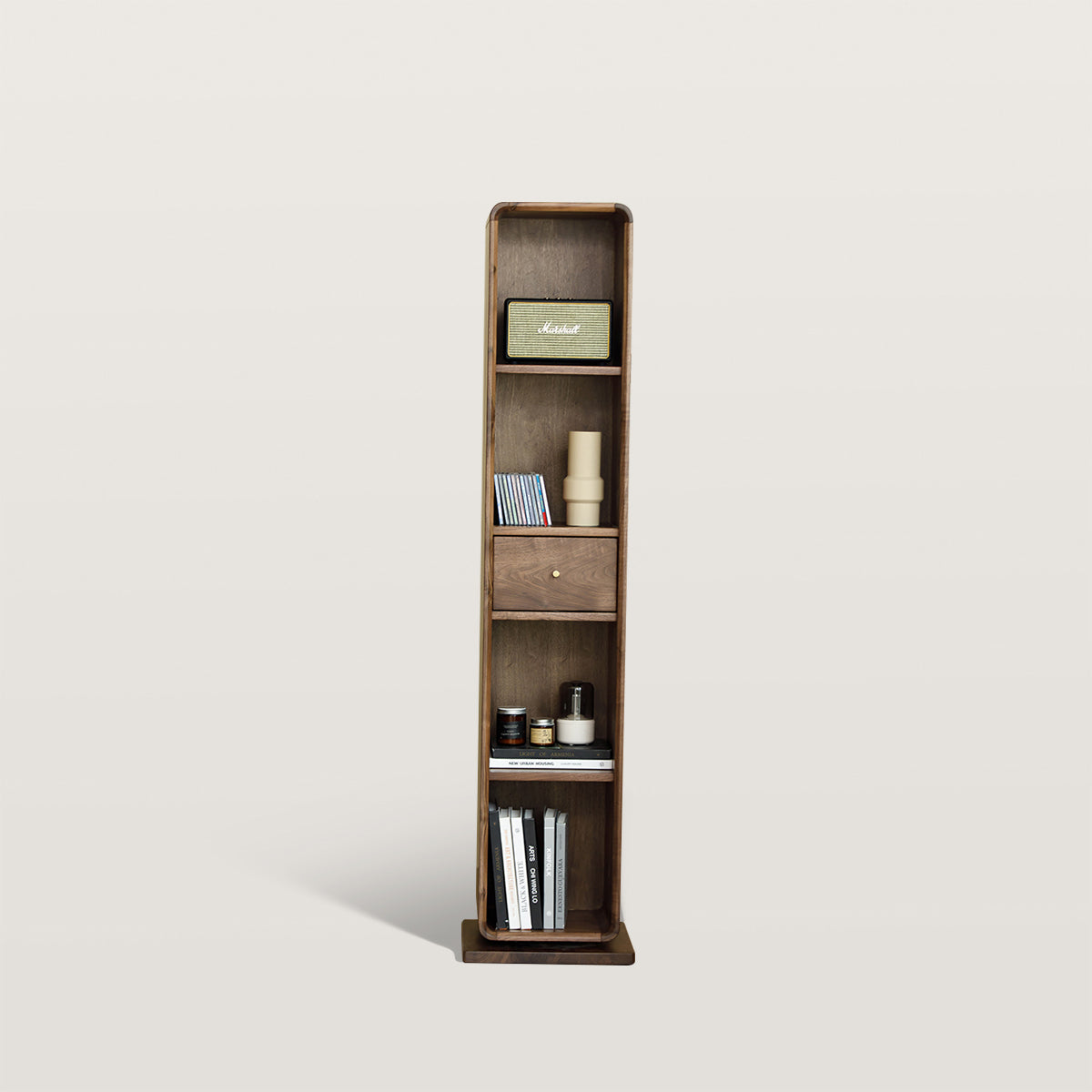 Multi Functional Floor Standing Mirror Rotatable Bookshelf