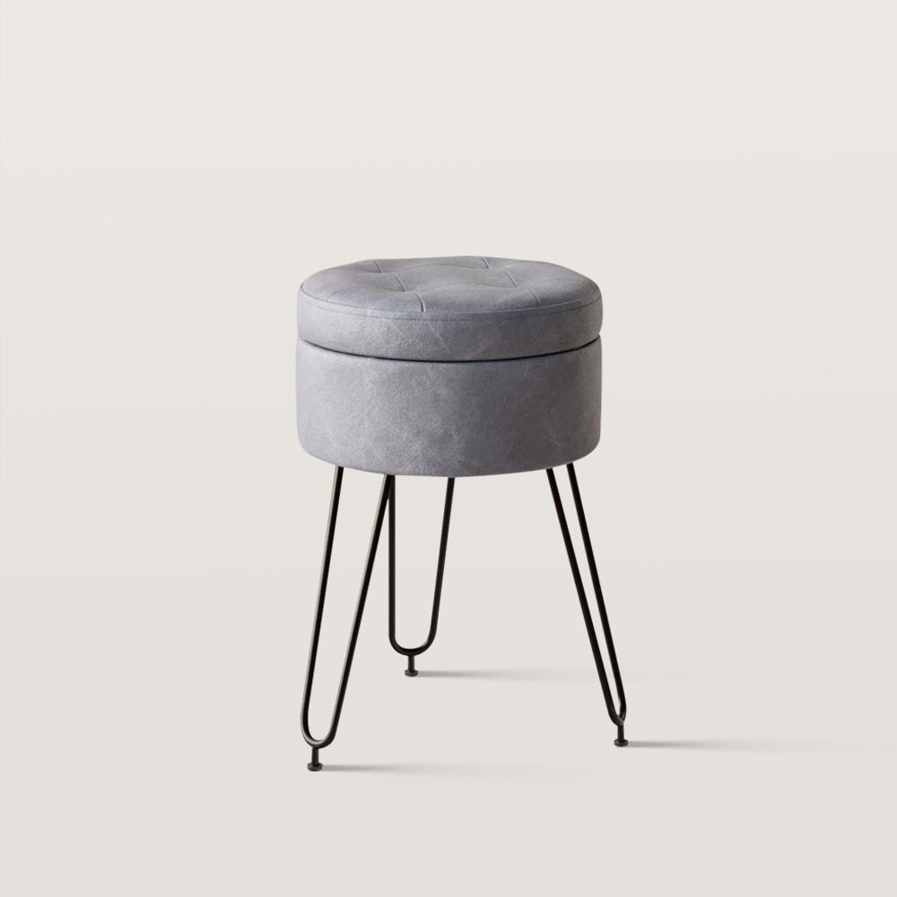Multifunctional Storage Ottoman Round Vanity Chair Stool