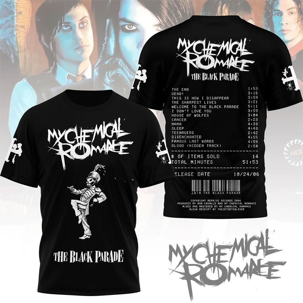 My Chemical Romance The Black Parade Album Receipt T-Shirt