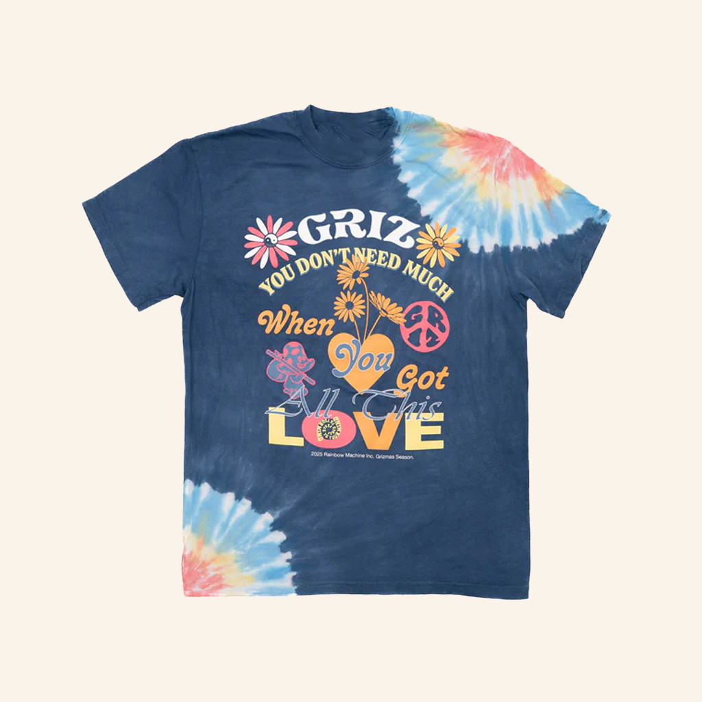 My Name Is Griz Merch Griz All This Love Tee In Blossom Tie Dye T-Shirt For Her