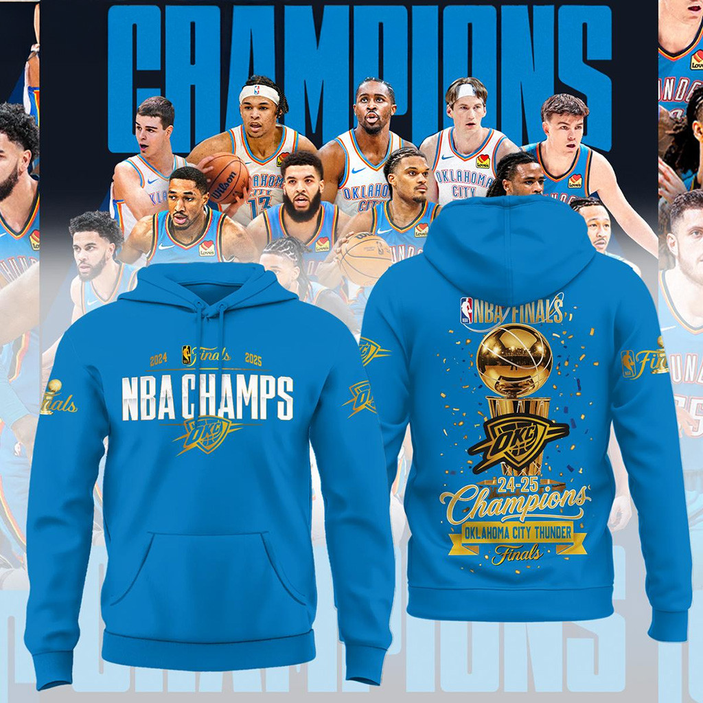 NBA Finals 2025 Champions Oklahoma City Thunder Hoodie T Shirt