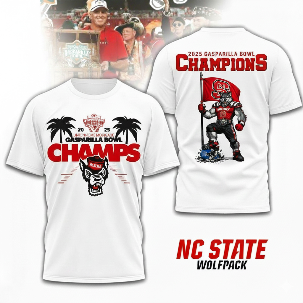 NC State Wolfpack Gasparilla Bowl Champions 2025 T-Shirt Wolfpack Merch Best Football Fans Gifts