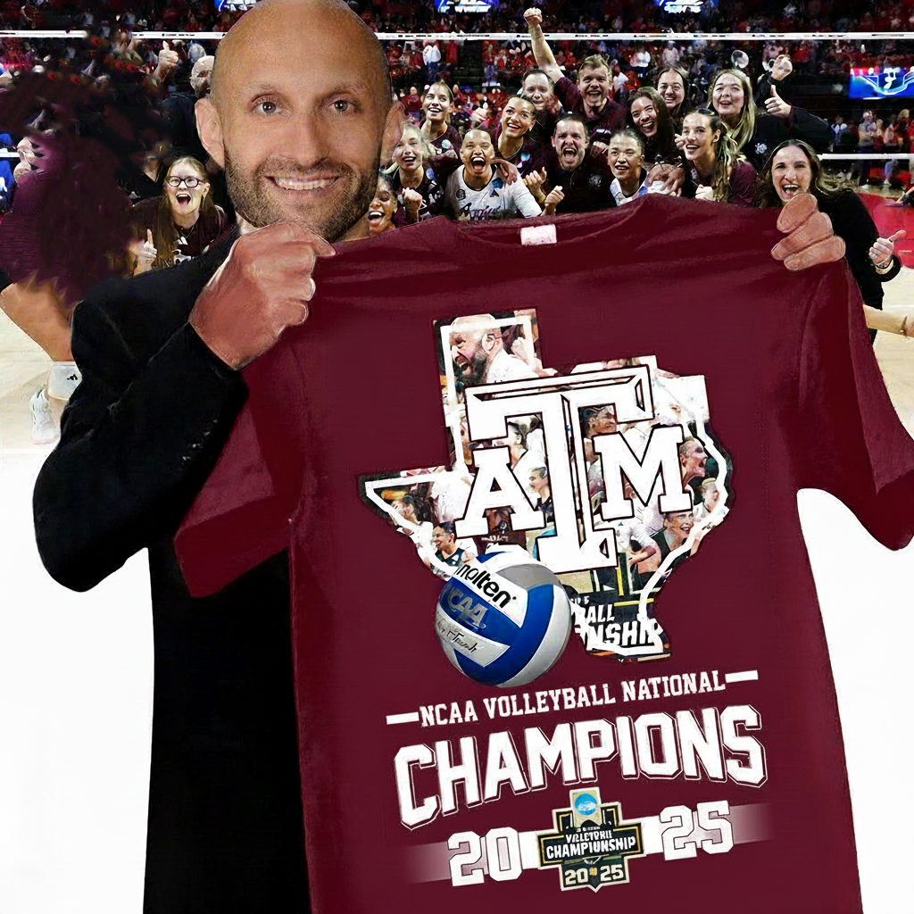 NCAA Volleyball National Champions 2025 Texas A&M T-Shirt Aggies Merch Best Volleyball Fans Gifts