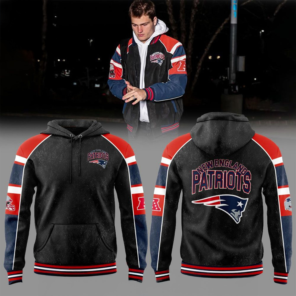 NE Patriots G III Sports By Carl Banks Black Hoodie NFL Football Merch Best Gift For Patriots Fans