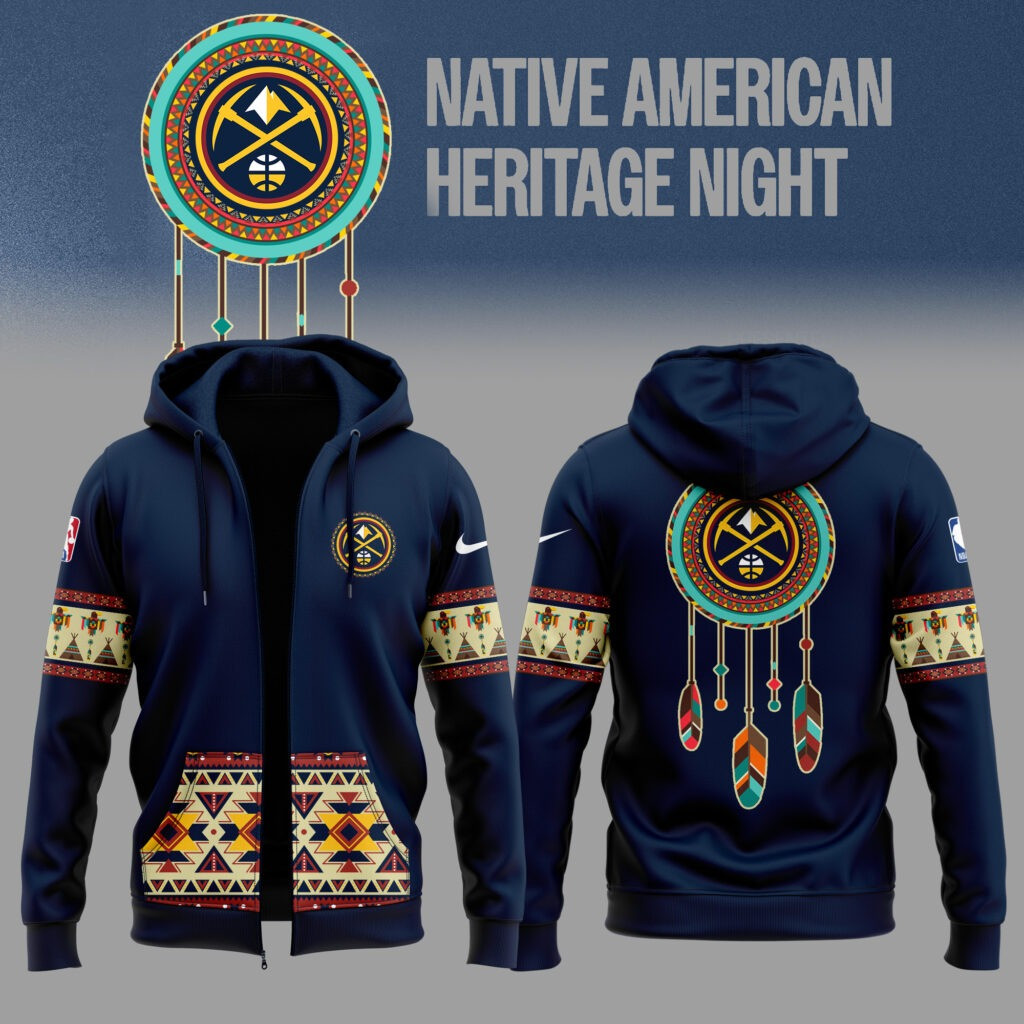 Native American Heritage Night Denver Nuggets Zip Hoodie Basketball Fan Merch Gift Ideas