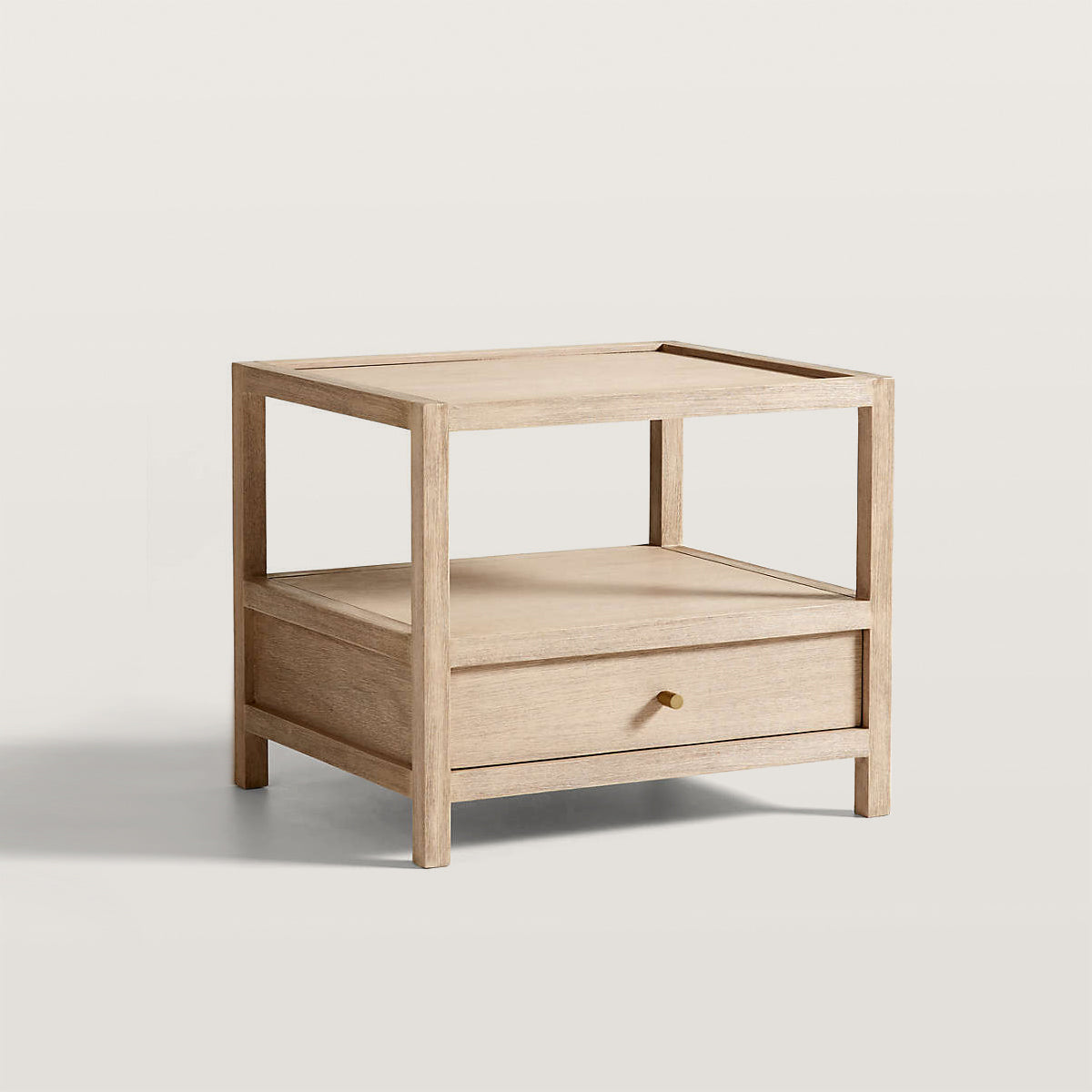 Natural Color End Table with Drawer for Home Living Room