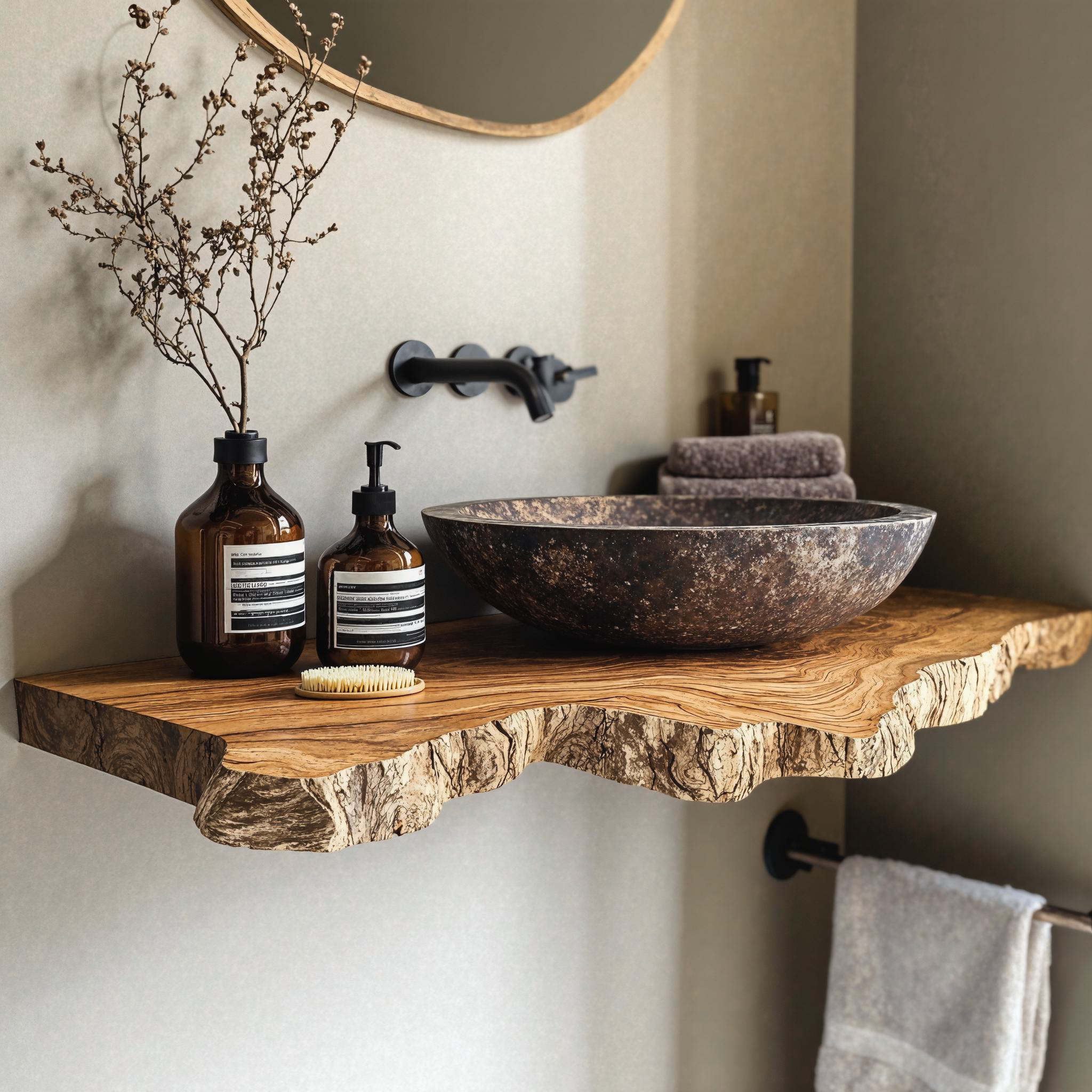 Natural Wood Bathroom Vanity SILDTBRV030