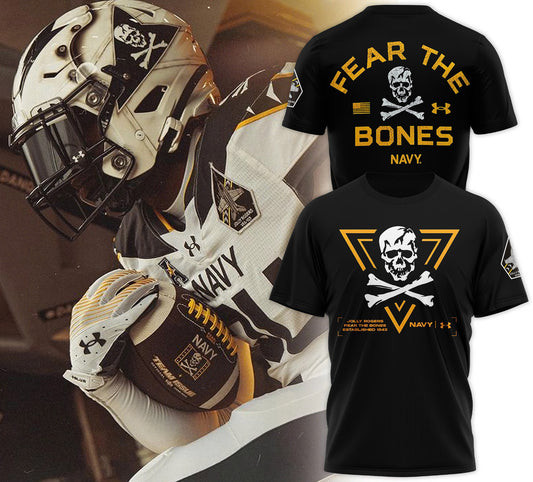 Navy Midshipmen Rivalry Fear The Bones Performance T-Shirt Football Themed Gifts