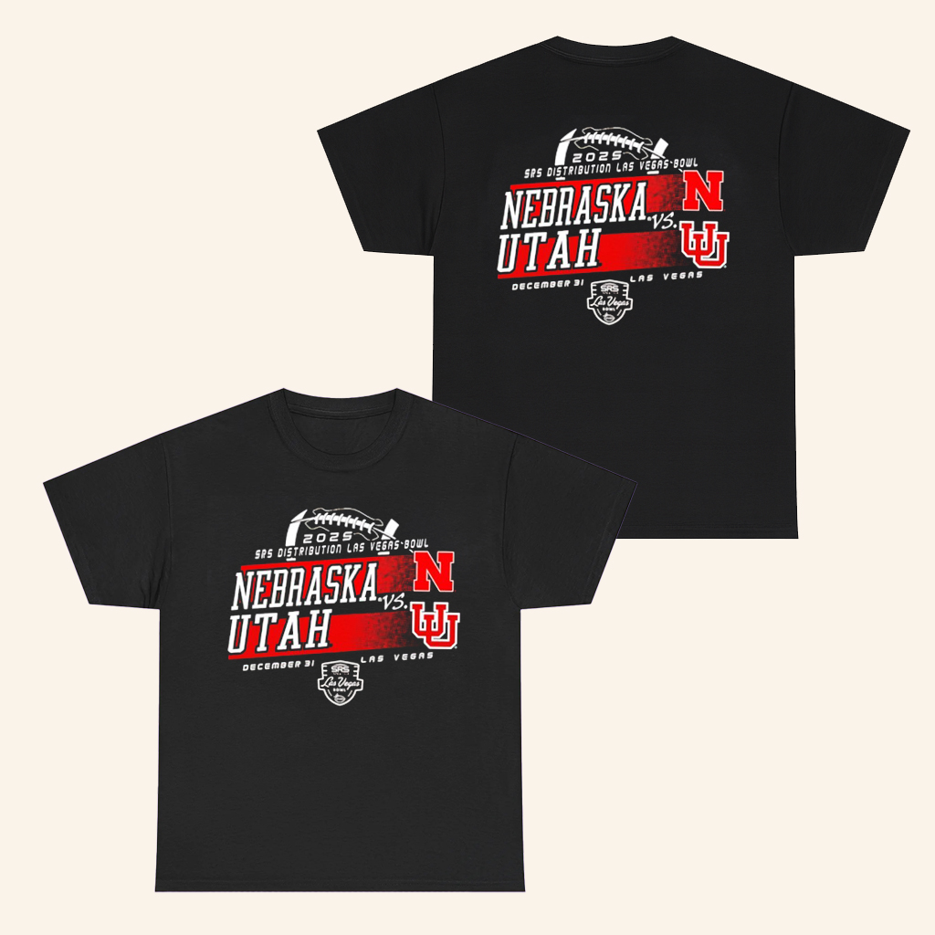 Nebraska Vs Utah 2025 Las Vegas Bowl T-Shirt Football Fan Merch For Dad