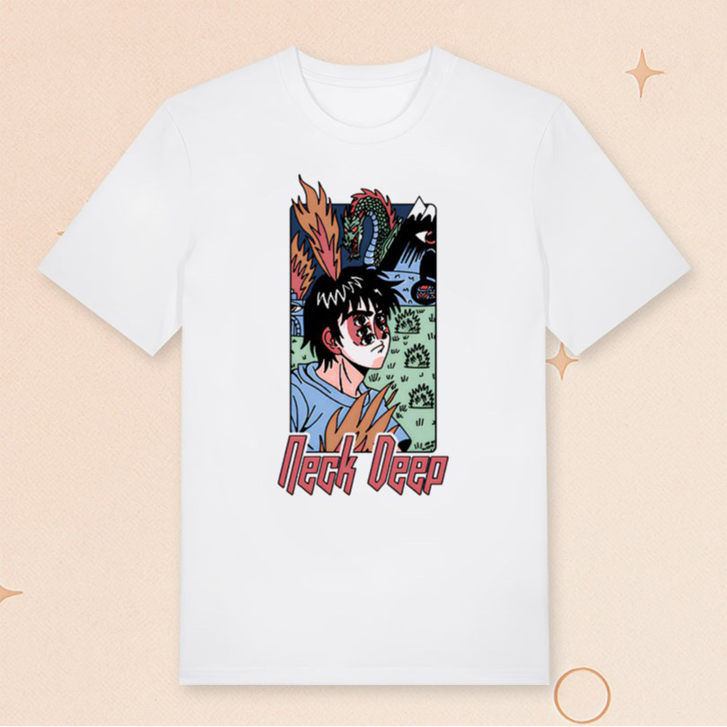 Neck Deep Merch LNOTGY Manga T-Shirt Unique For Music Lovers