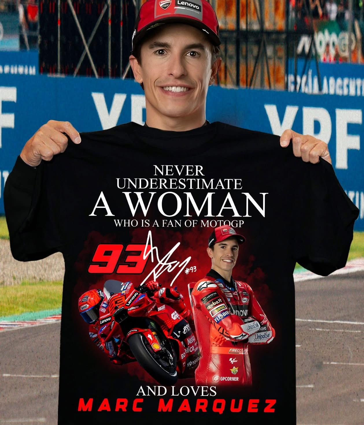 Never Underestimate A Woman Who Loves Marc Marquez Shirt For Fan Gifts For Her