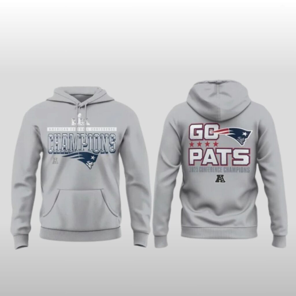 New England Patriots AFC Champions Go Pats Bowl Hoodie Football NFL Merch Best Gift For Football Fans