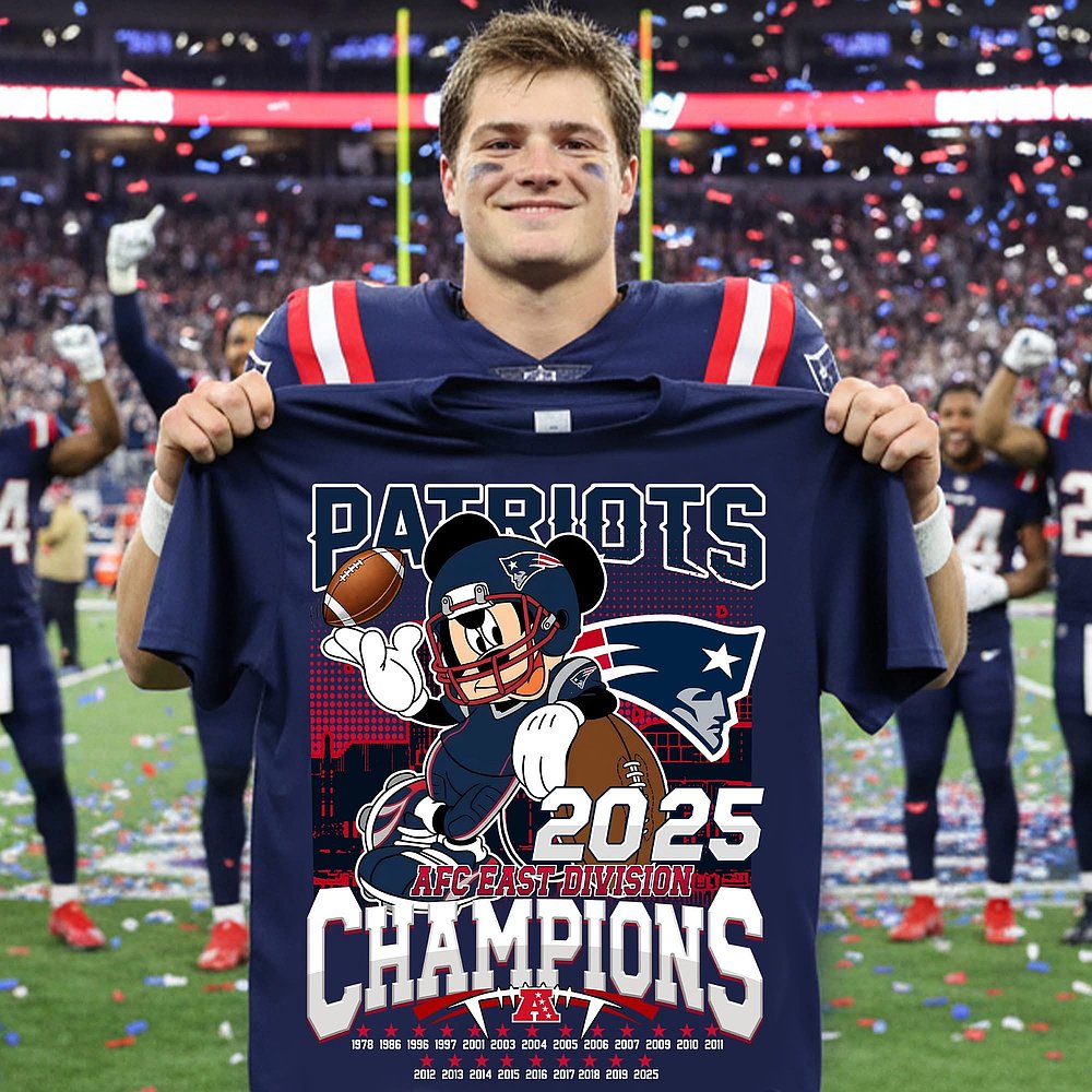 New England Patriots Football 2025 AFC East Champions T-Shirt Patriots Clothing Best Gift For Football Fans