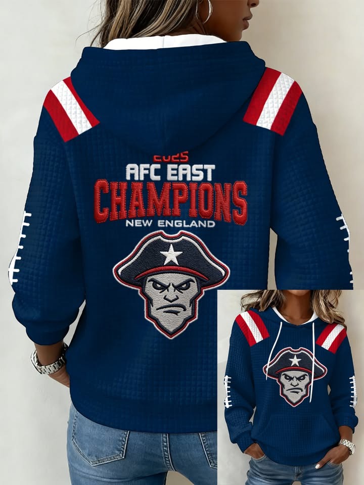 New England Patriots Football 2025 AFC East Champions Womens Hoodie Patriots Merch Best Gift For Football Fans