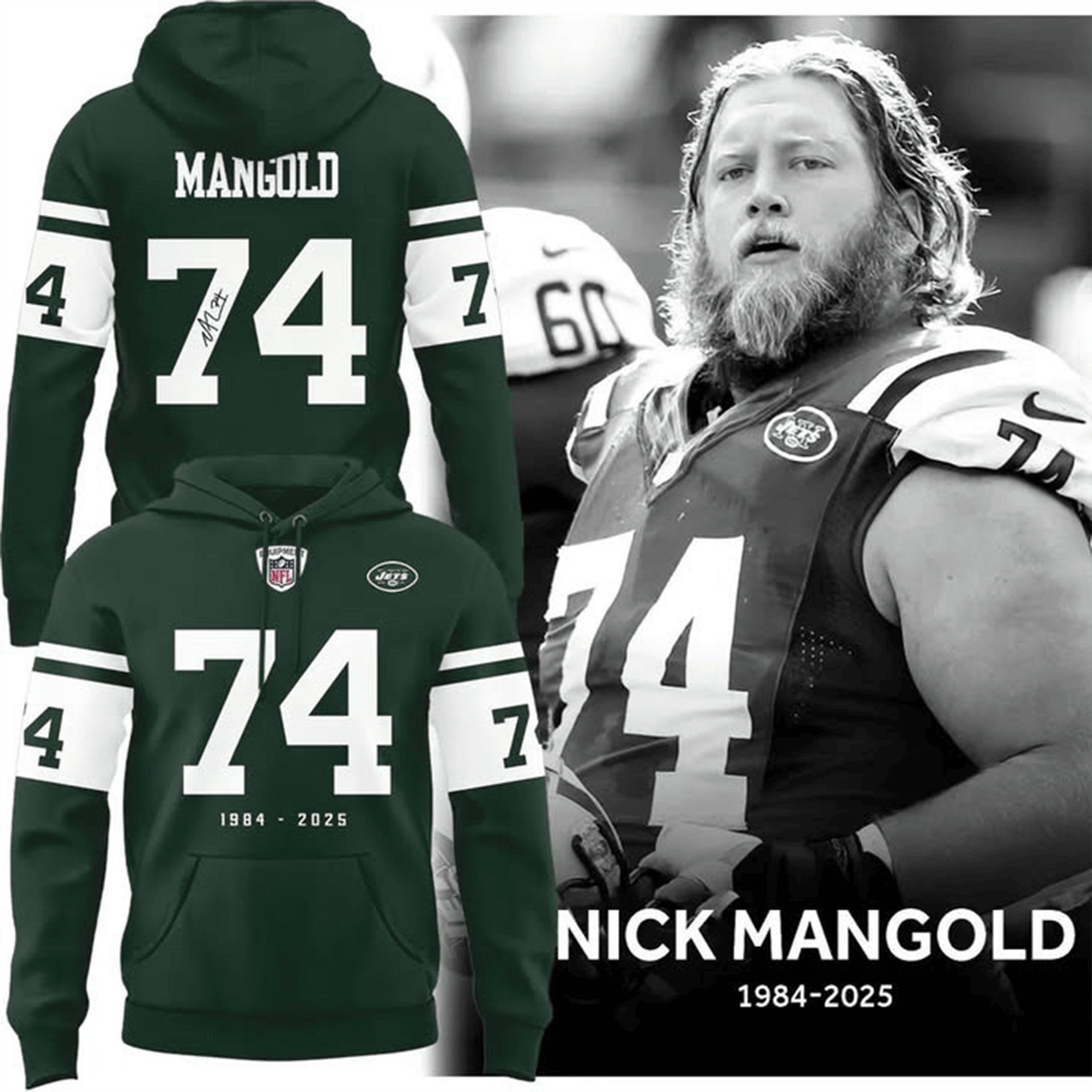 New York Jets Memorial Nick Mangold Hoodie Jets Merch Best Gift For Football Fans