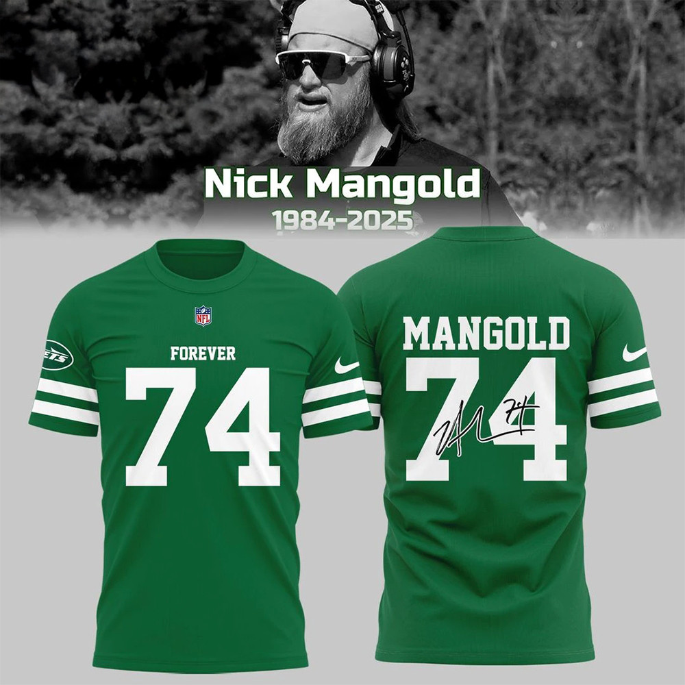 New York Jets Nick Mangold T-Shirt Forever 74 Signature Shirt Gifts For Football Lovers